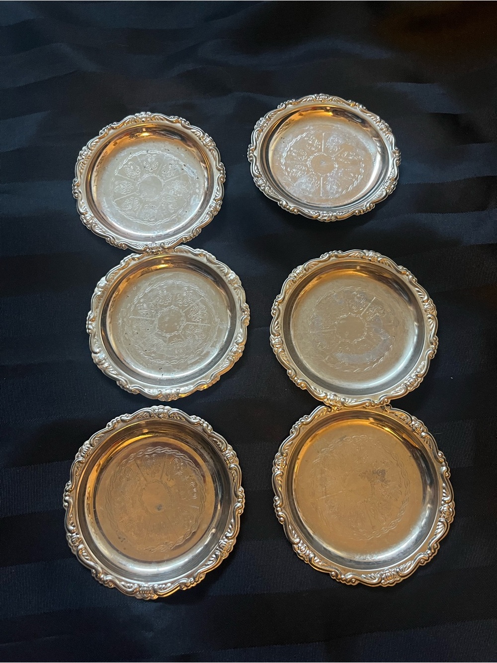 Vintage Set of Small Silver Dishes